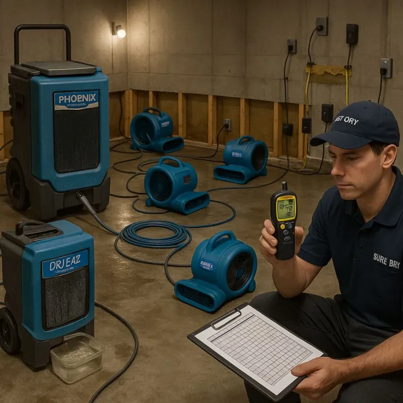 Structural Drying and Dehumidification process in Hawarden, IA